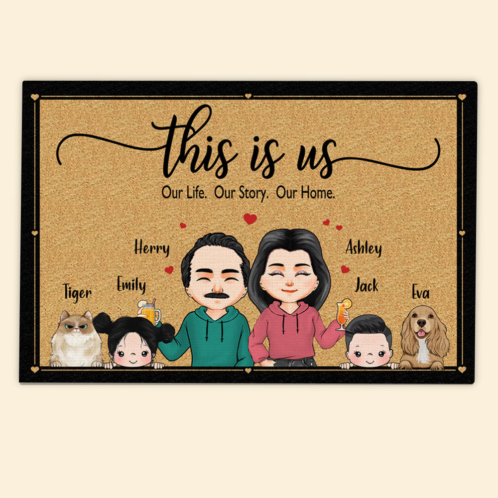 Family Custom Doormat This Is Us Our Life Story Our Home Personalized Gift