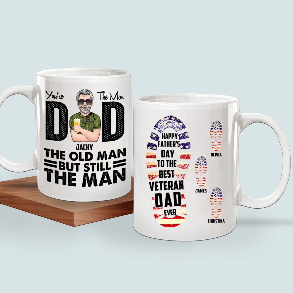 Veteran Custom Mug Happy Father's Day To The Best Veteran Dad Ever Personalized Gift