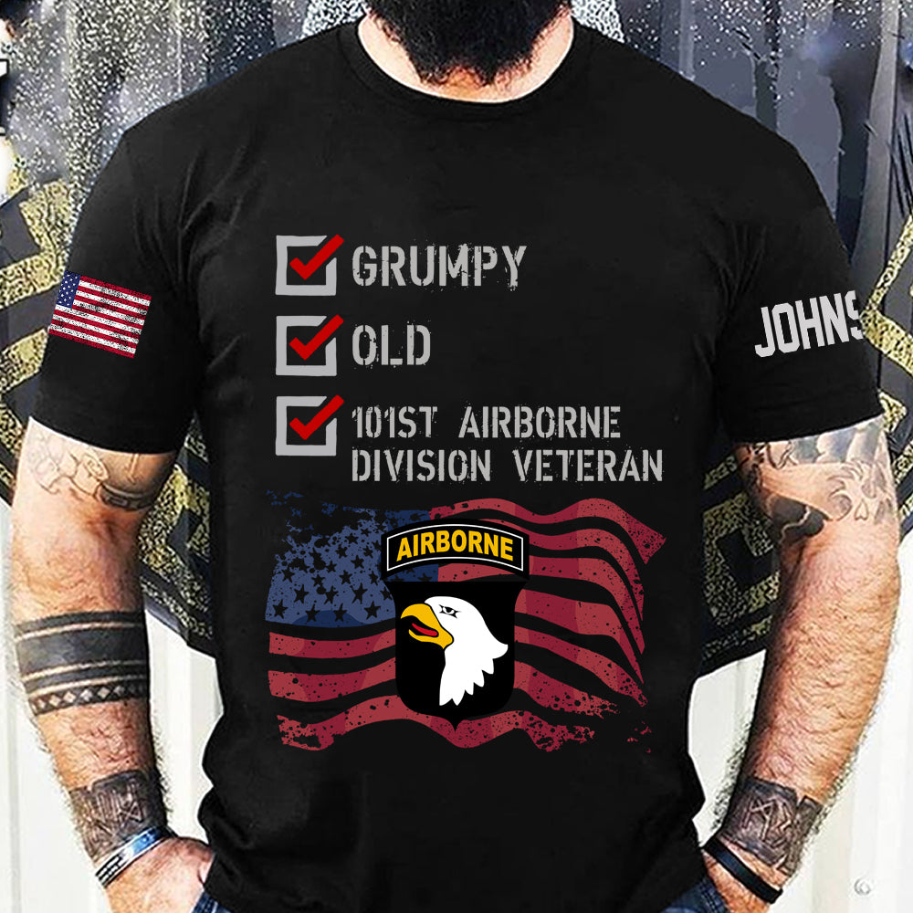Veteran Custom Shirt Grumpy Old Division Veteran Personalized Gift