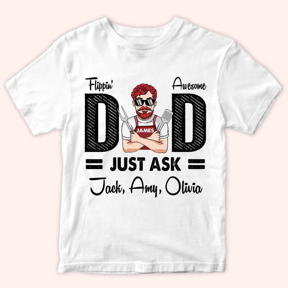 Dad Custom Shirt Flippin Awesome Dad Just Ask Personalized Gift