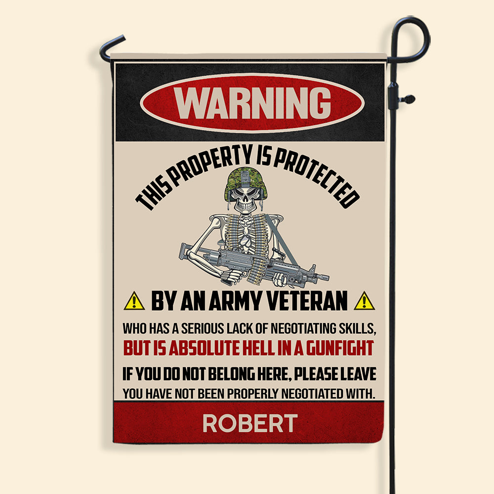 Veteran Custom Garden Flag This Property Is Protected By A Veteran Personalized Gift