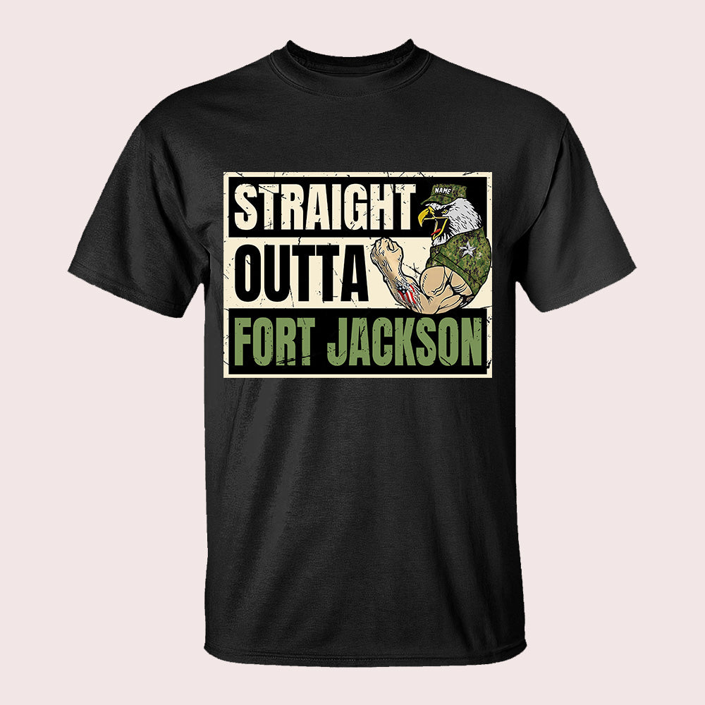 Veteran Custom Shirt Straight Outta Military Base Personalized Gift