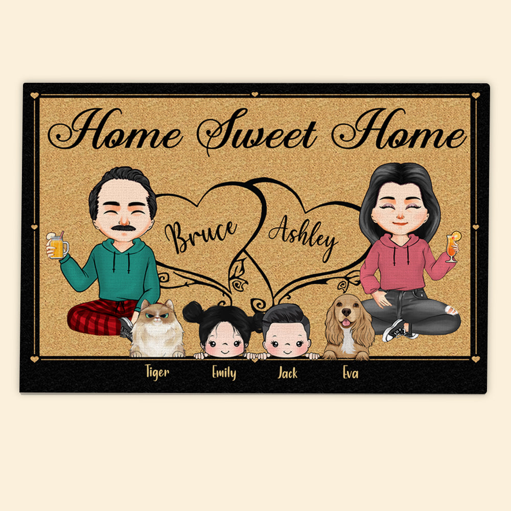 Family Custom Doormat Home Sweet Home Personalized Gift