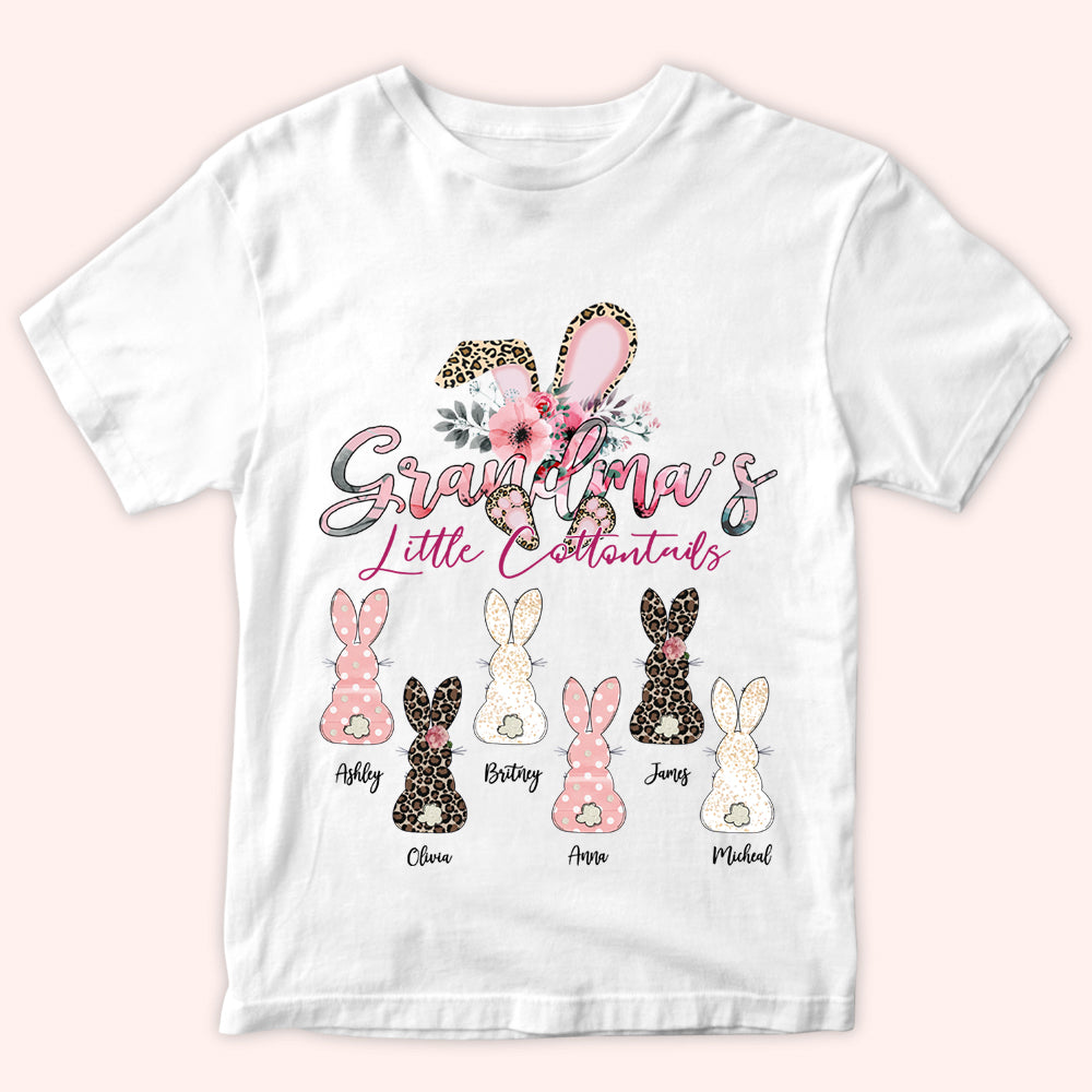 Easter Custom Shirt Grandma's Little Cotton Tails Personalized Gift