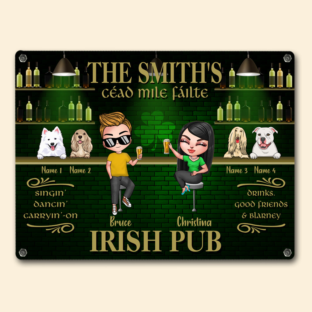 Irish Pub Custom Metal Sign Drinks Good Friends And Blarney Patrick's Day Personalized Gift