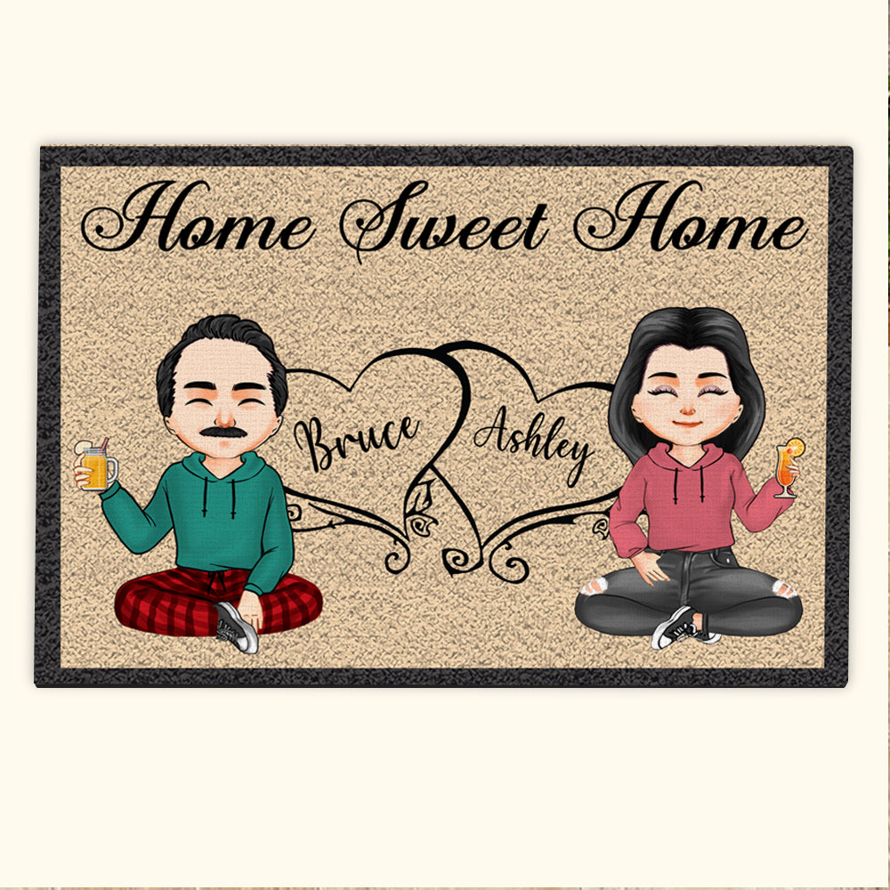 Couple Custom Doormat Home Sweet Home Personalized Anniversary Gift