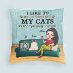 Cat Custom Pillow I Like To Stay At Home With My Cats Personalized Gift