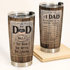 Dad Custom Tumbler Man Myth Legend Nutrition Facts Personalized Gift