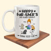 Cat Dad Custom Mug Happy Further&#39;s Day Human Servant Now Feed Us Personalized Gift