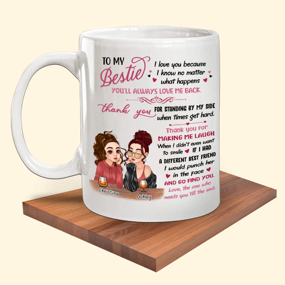 Bestie Custom Mug Thank You For Making Me Laugh Personalized Best friend Gift