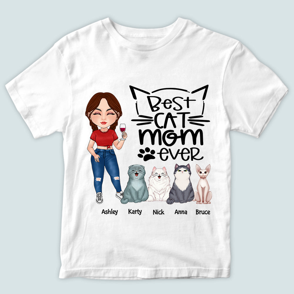 Cat Custom Shirt Best Cat Mom Ever Personalized Gift
