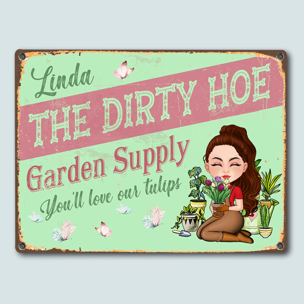 Gardening Custom Metal Sign Dirty Hoe Garden Supply You'll Love Our Tulip Personalized Gift
