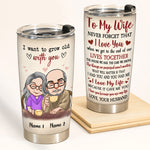 Couple Custom Tumbler I Want To Grow Old With You Personalized Anniversary Gift For Him Her