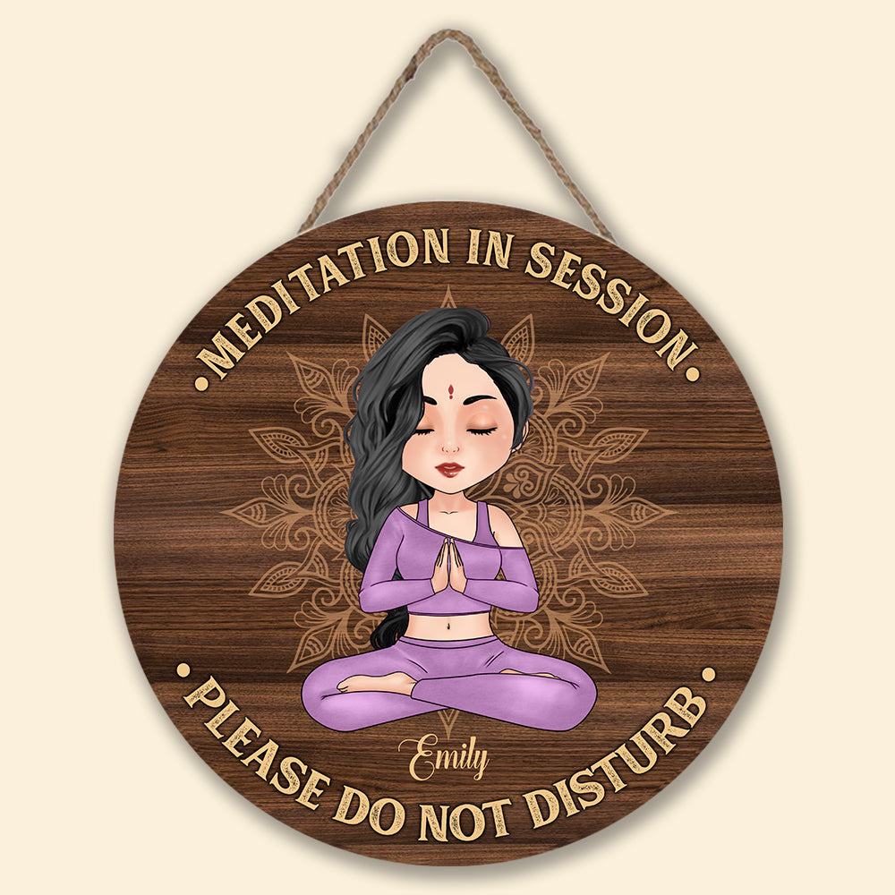 Yoga Custom Sign Meditation In Session Personalized Gift