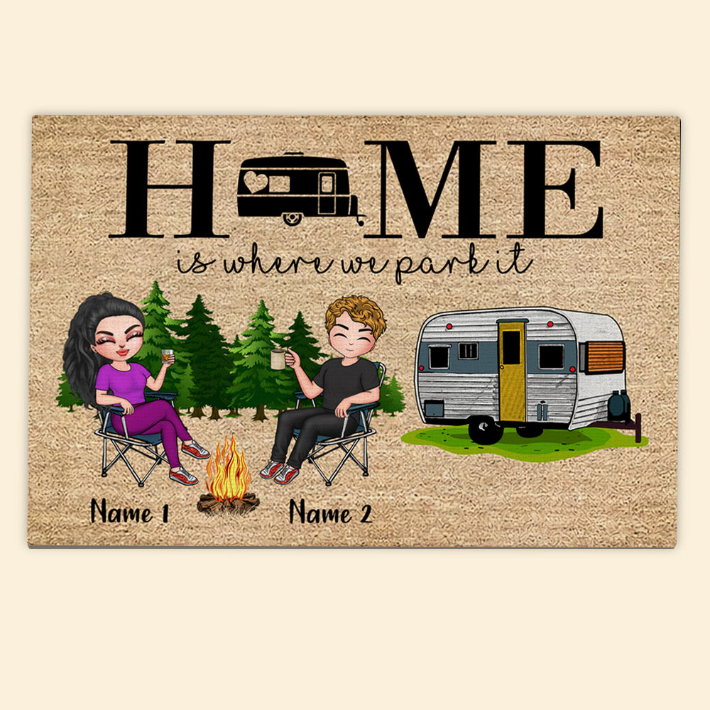 Camping Custom Doormat Home Is Where We Park It Personalized Gift