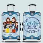 Bestie Custom Luggage Cover Apparently We're Trouble When We're Together Girl's Trip Personalized Best Friend Gift