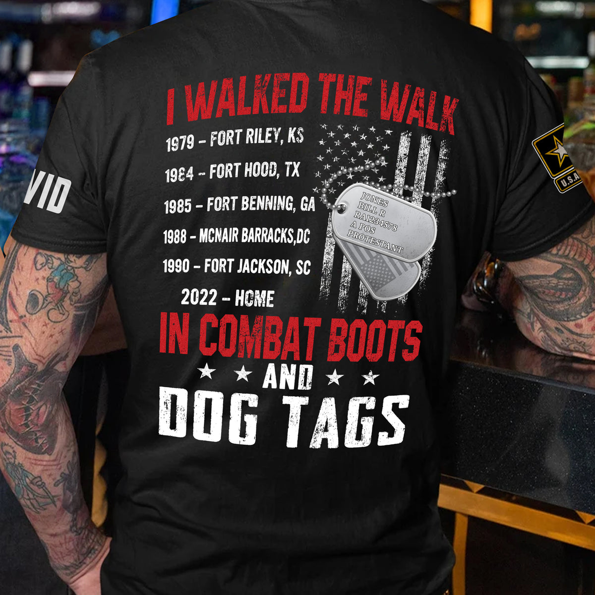 Veteran Custom All Over Printed Shirt I Walked The Walk In Combat Boots And Dog Tags Personalized Gift