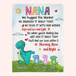 Grandma Custom Blanket Grom Grandkid We Hugged Squeezed So You Can Feel Our Love Personalized Gift