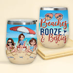 Bestie Custom Wine Tumbler Beaches Booze Personalized Best Friend Gift