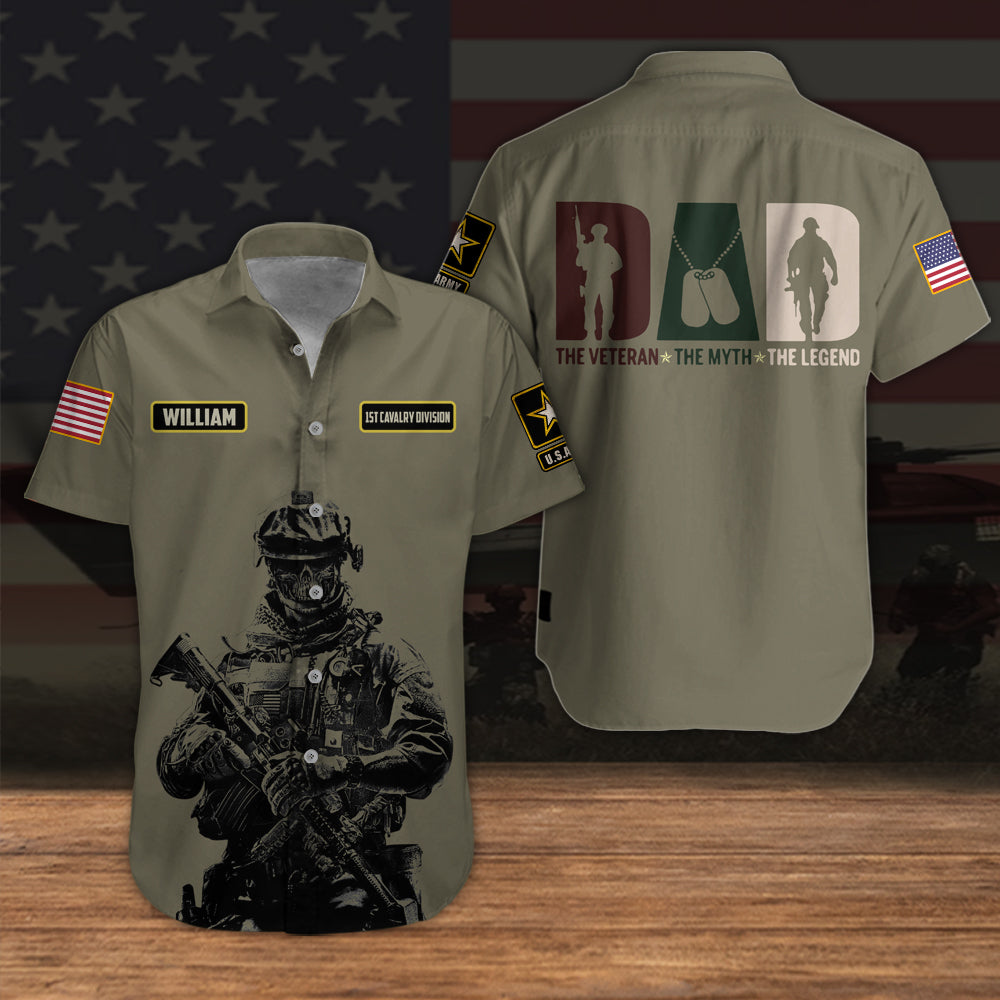 Veteran Custom Men Shirt The Veteran The Myth The Legend Personalized Gift for Father's Day