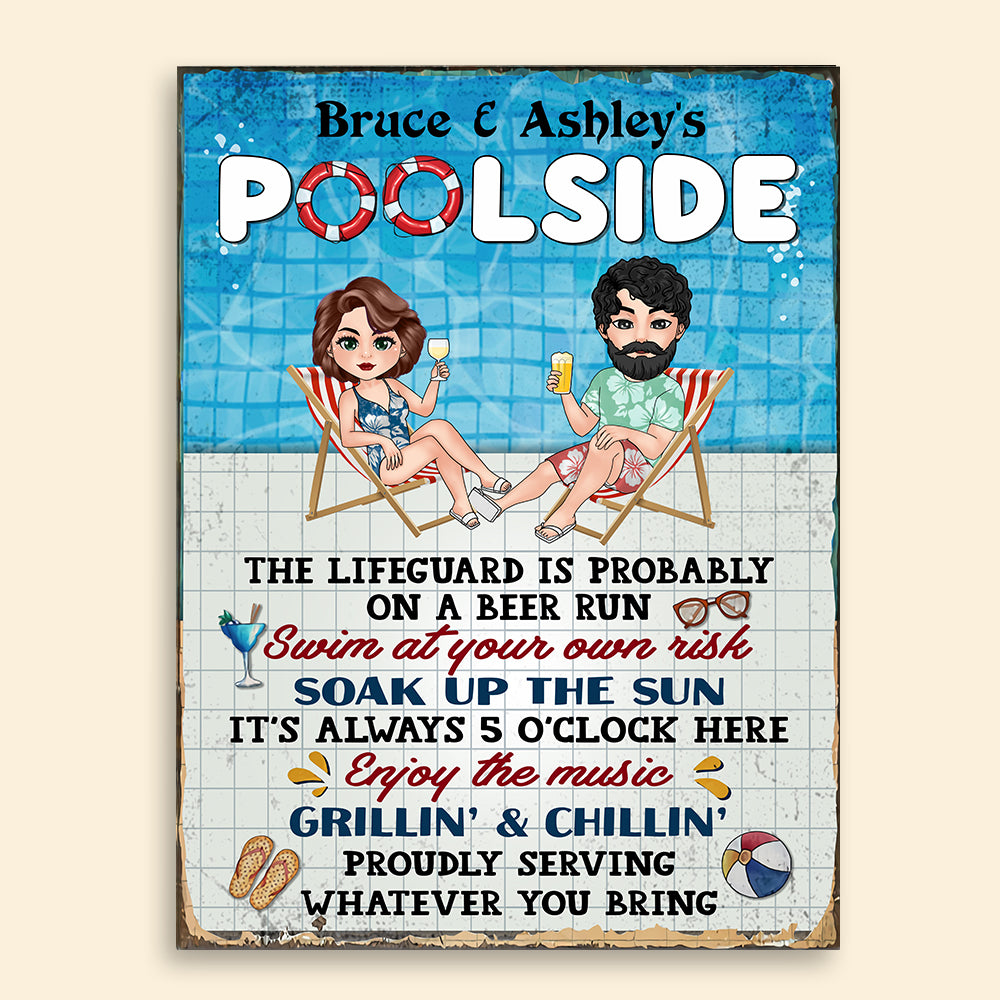 Pool Custom Metal Sign Family Pool Rule Funny Personalized Gift
