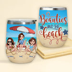 Bestie Custom Wine Tumbler Beaties And The Beach Personalized Best Friend Gift