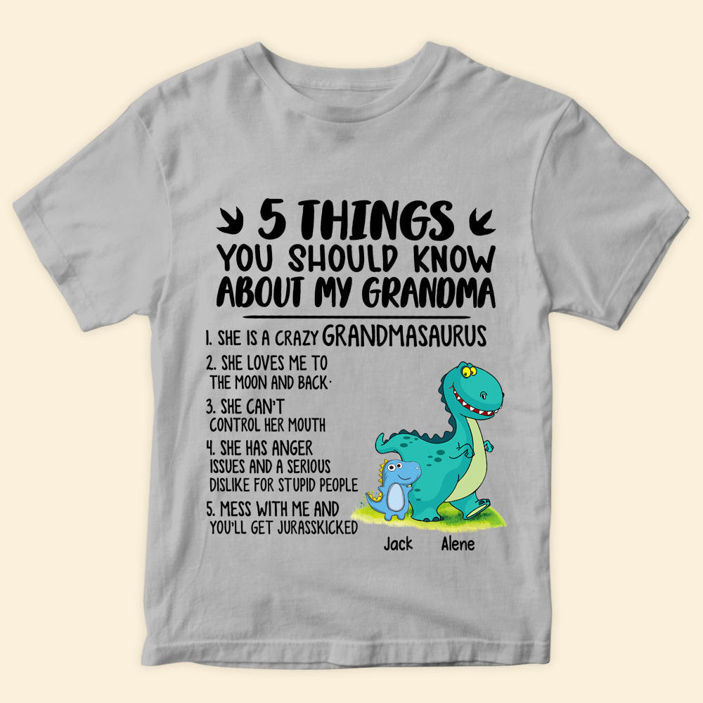 Grandma And Grandkid Custom Shirt 5 Things You Should Know Grandmasaurus Personalized Gift