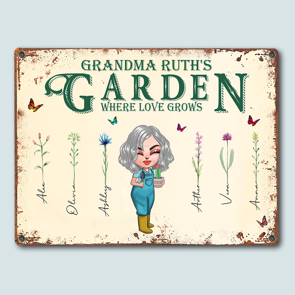 Gardening Custom Sign Grandma's Garden Where Love Grows Personalized Gift