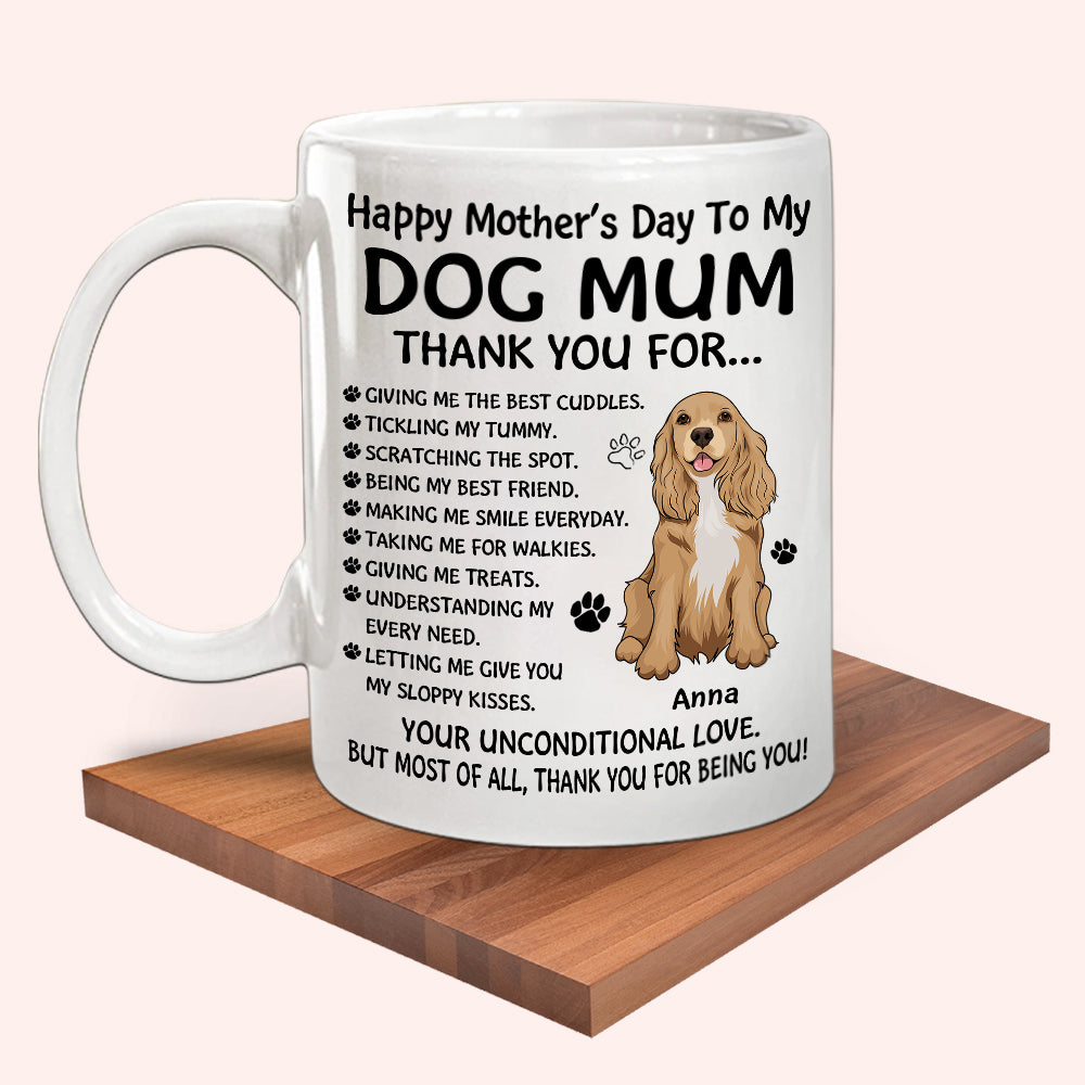 Personalized Happy Mother's Day Gift For Dog Mom Dog Lover Mug