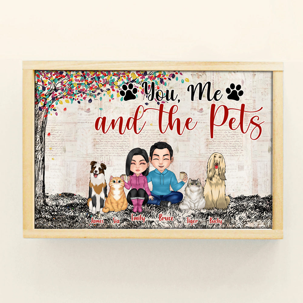 Couple Custom Poster You Me And The Fur Babies Personalized Gift For Him Her