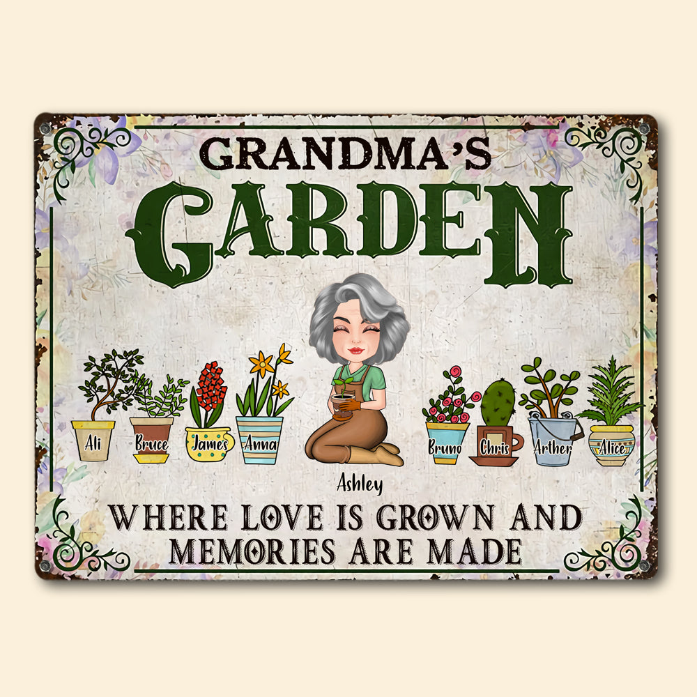 Custom Nana Gifts, Grandma's Garden Sign With Kids Names, Personalized Gifts  For Grandma On Mother's Day - Best Personalized Gifts For Everyone