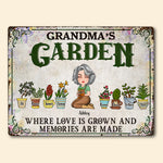 Grandma Garden Custom Metal sign Where Love Is Grown Personalized Gift