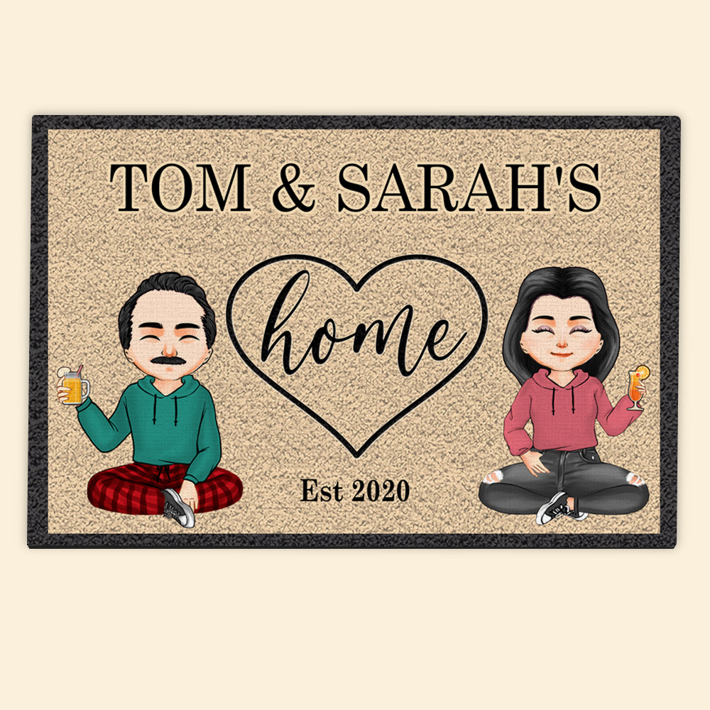 Couple Custom Doormat Our Home Personalized Family Gift