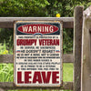 Veteran Metal Sign This Property Is Protected By A Grumpy Veteran Gift