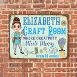 Craft Room Custom Metal Sign Where Creativity Meets Messy Personalized Gift