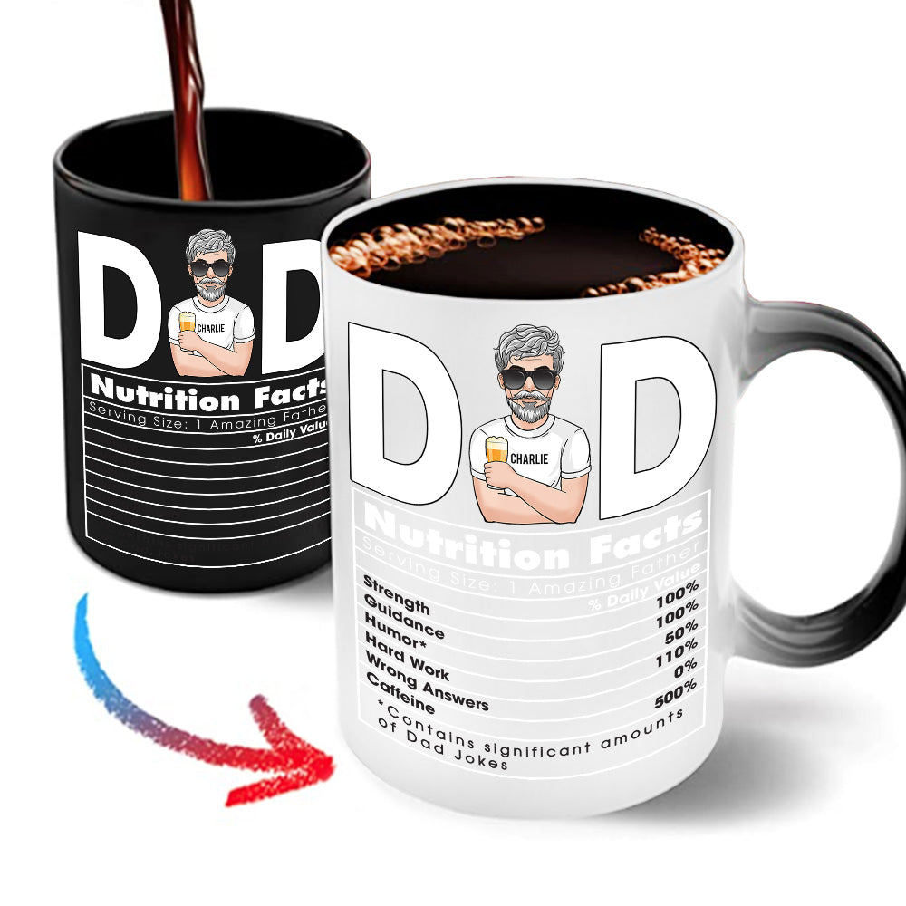 Dad Custom Color Changing Mug Nutrition Facts Personalized Gift For Father