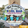 Dog Custom Round Sign Pool Bar Drink Up Buttercup Personalized Gift