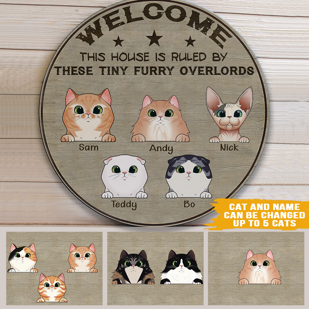 Cat Custom Sign This House Is Ruled By A Tiny Furry Overlord Personalized Gift