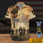 Veteran Custom Men Shirt Memorial Day We Will Never Forget Personalized Gift
