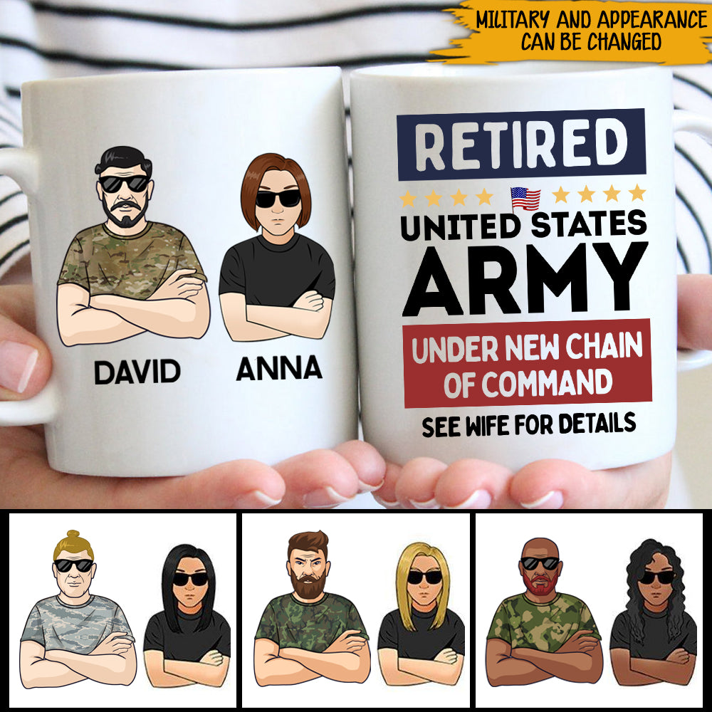 Veteran Custom Mug Retired US Military Under New Chain Of Command See Wife For Details Personalized Gift