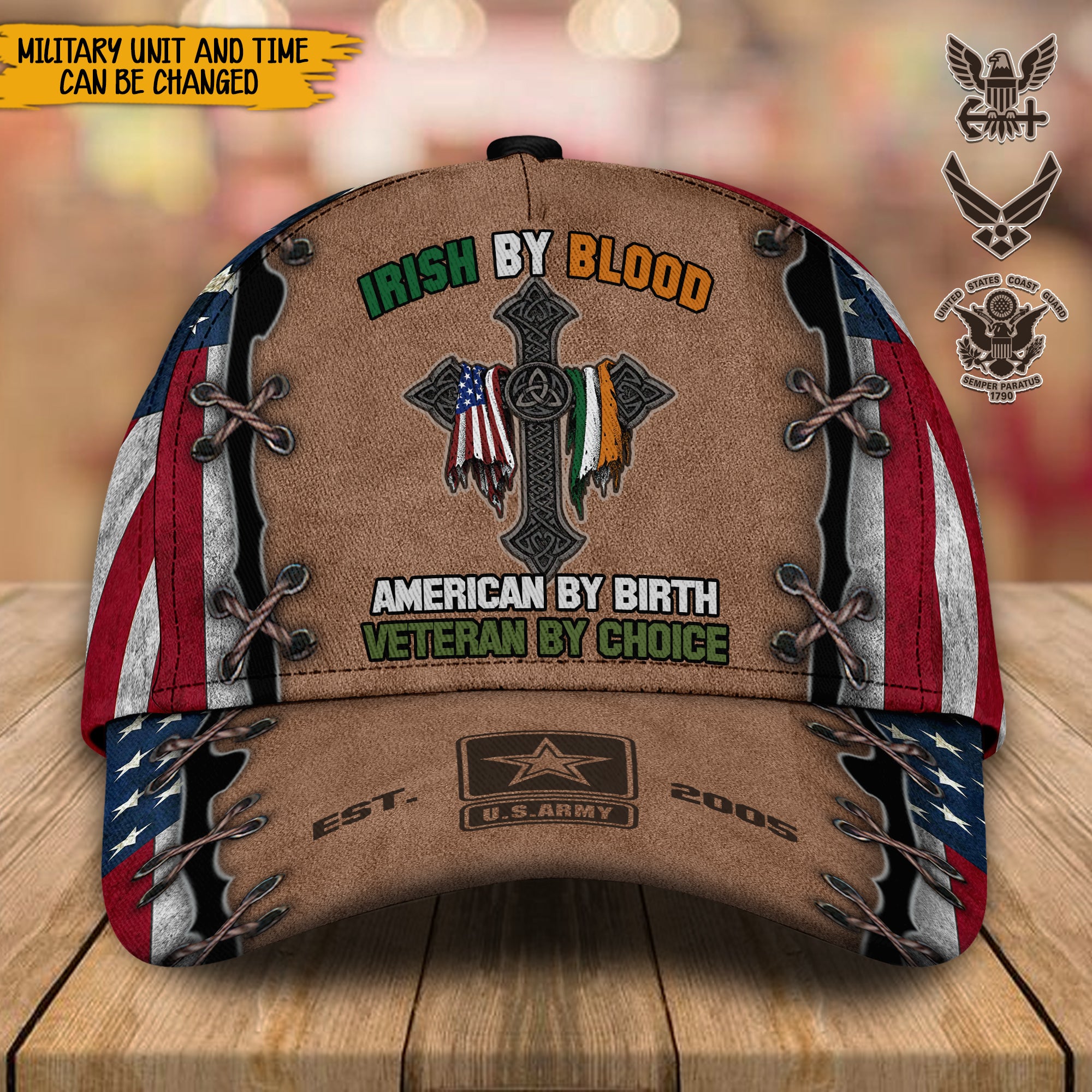 Veteran Custom Cap Irish By Blood American By Birth Veteran By Choice Personalized Gift