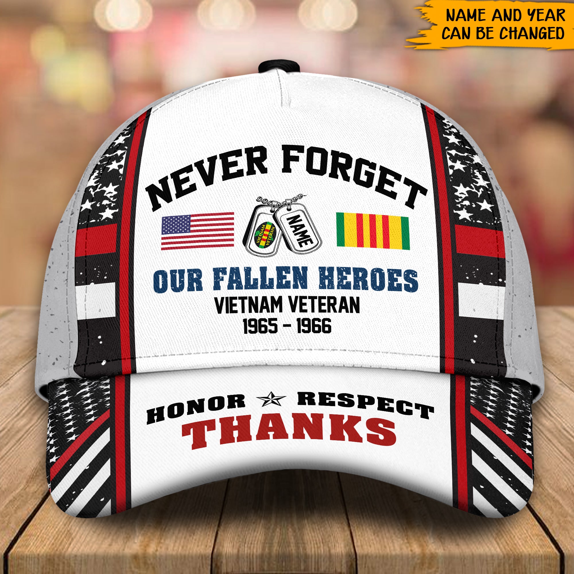 Vietnam Veteran Custom Cap Never Forget Our Fallen Heroes Personalized Gift