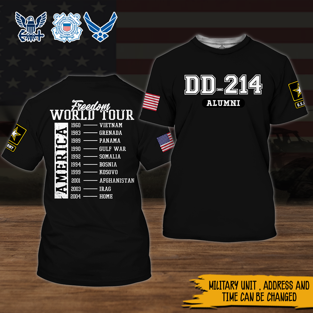Veteran Custom All Over Printed Shirt Freedom World Tour Personalized Gift
