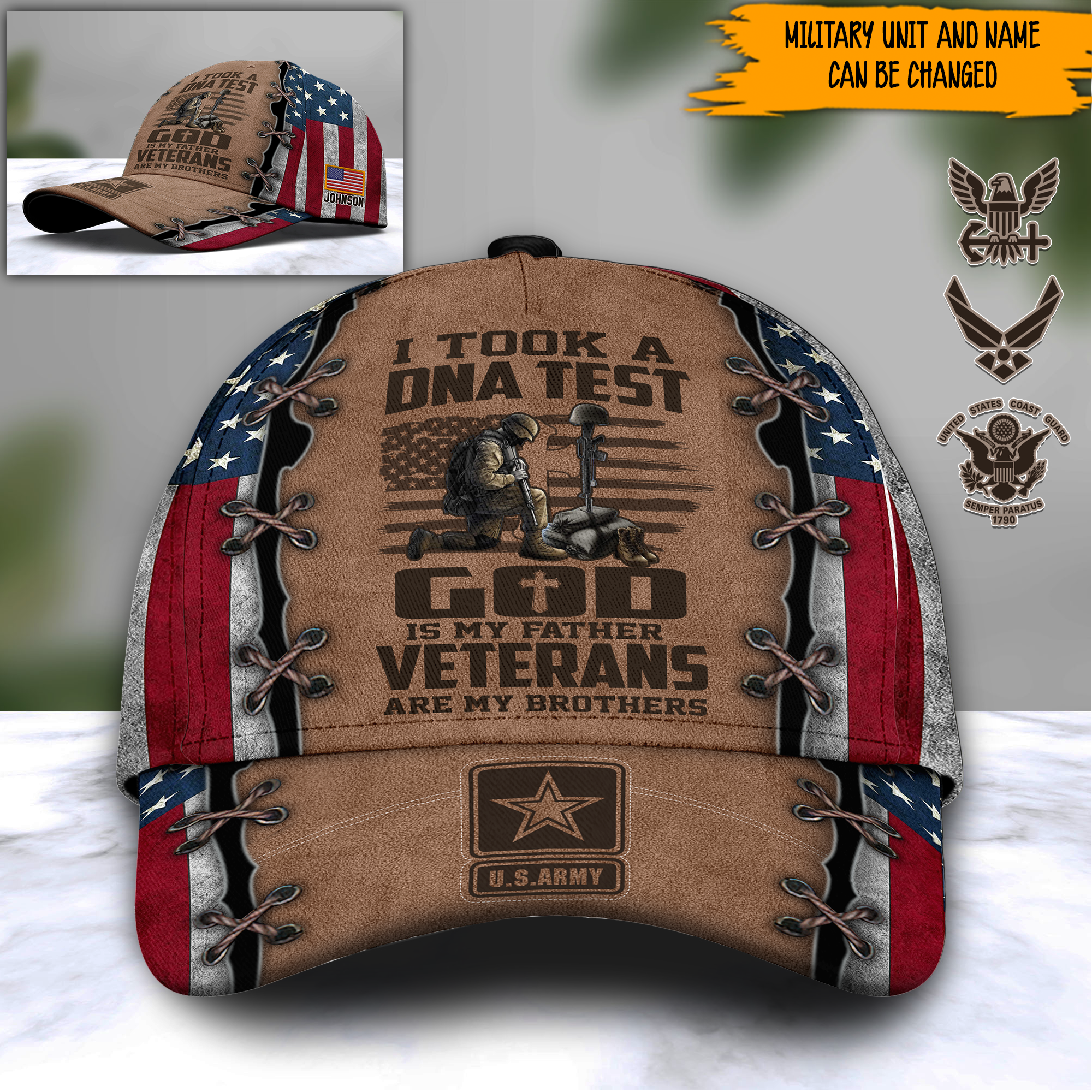 Veteran Custom Cap God Is My Father Veterans Are My Brothers Personalized Gift