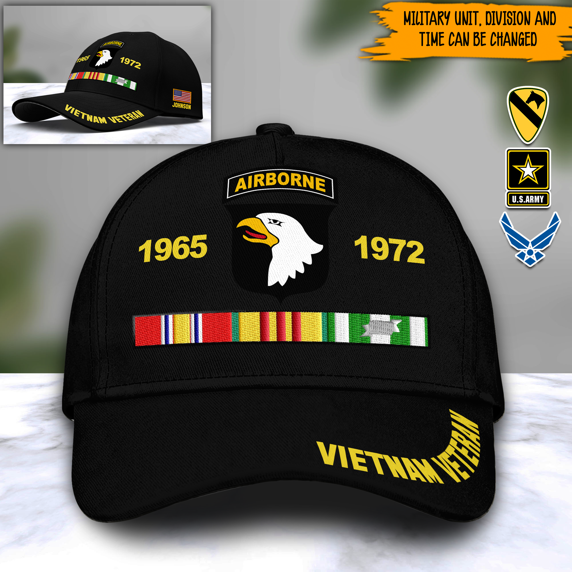 Vietnam Veteran Custom Cap Personalized Gift