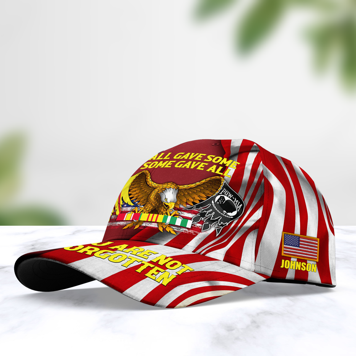 Vietnam Veteran Custom Cap Pow Mia You Are Not Forgotten Personalized Gift