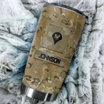 Army Veteran Custom Tumbler Division And Rank Personalized Gift