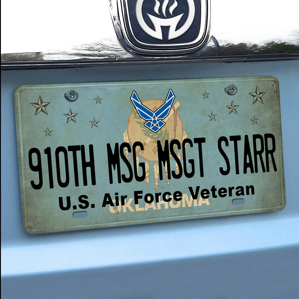 United States Veteran Custom License Plate Personalized Gift