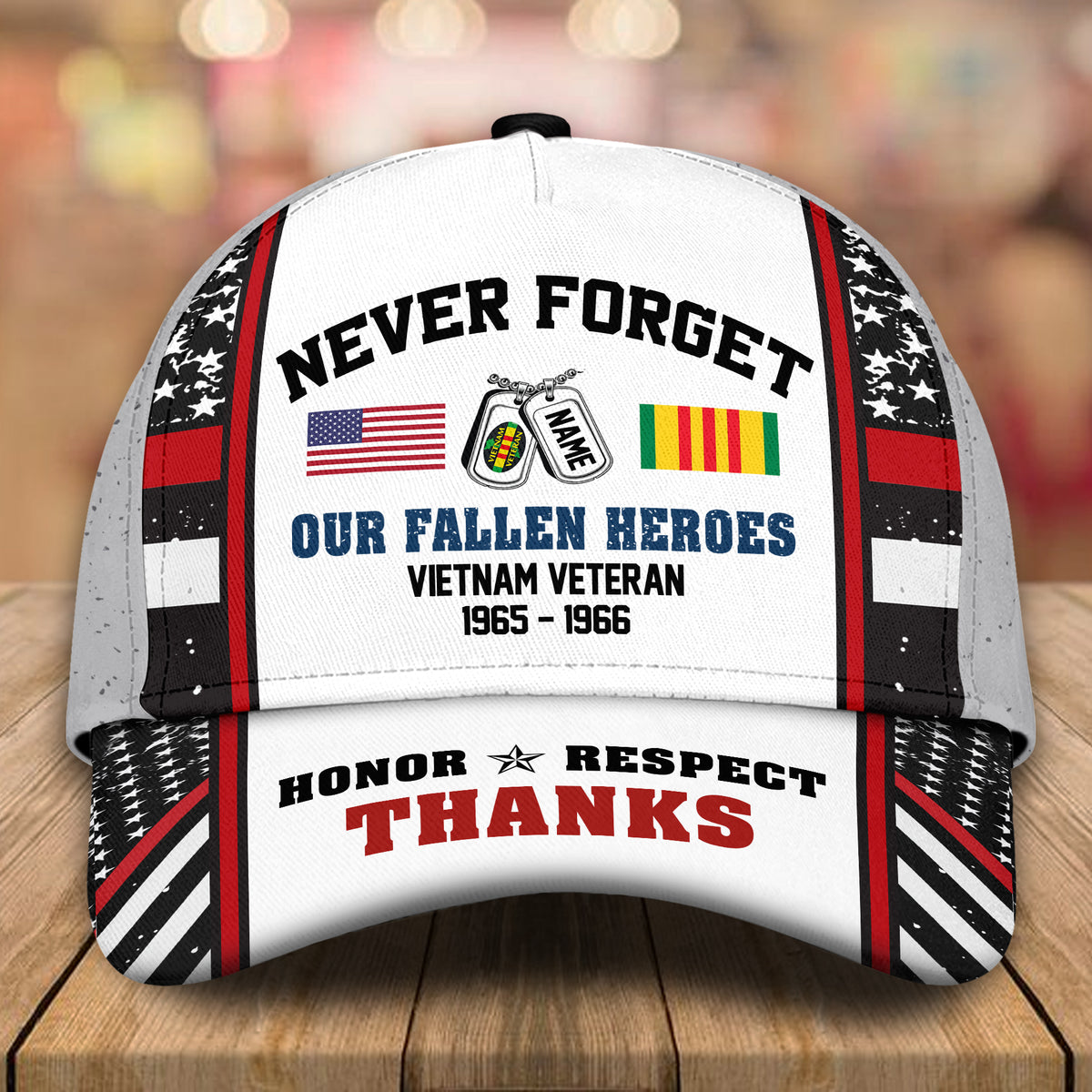 Vietnam Veteran Custom Cap Never Forget Our Fallen Heroes Personalized Gift