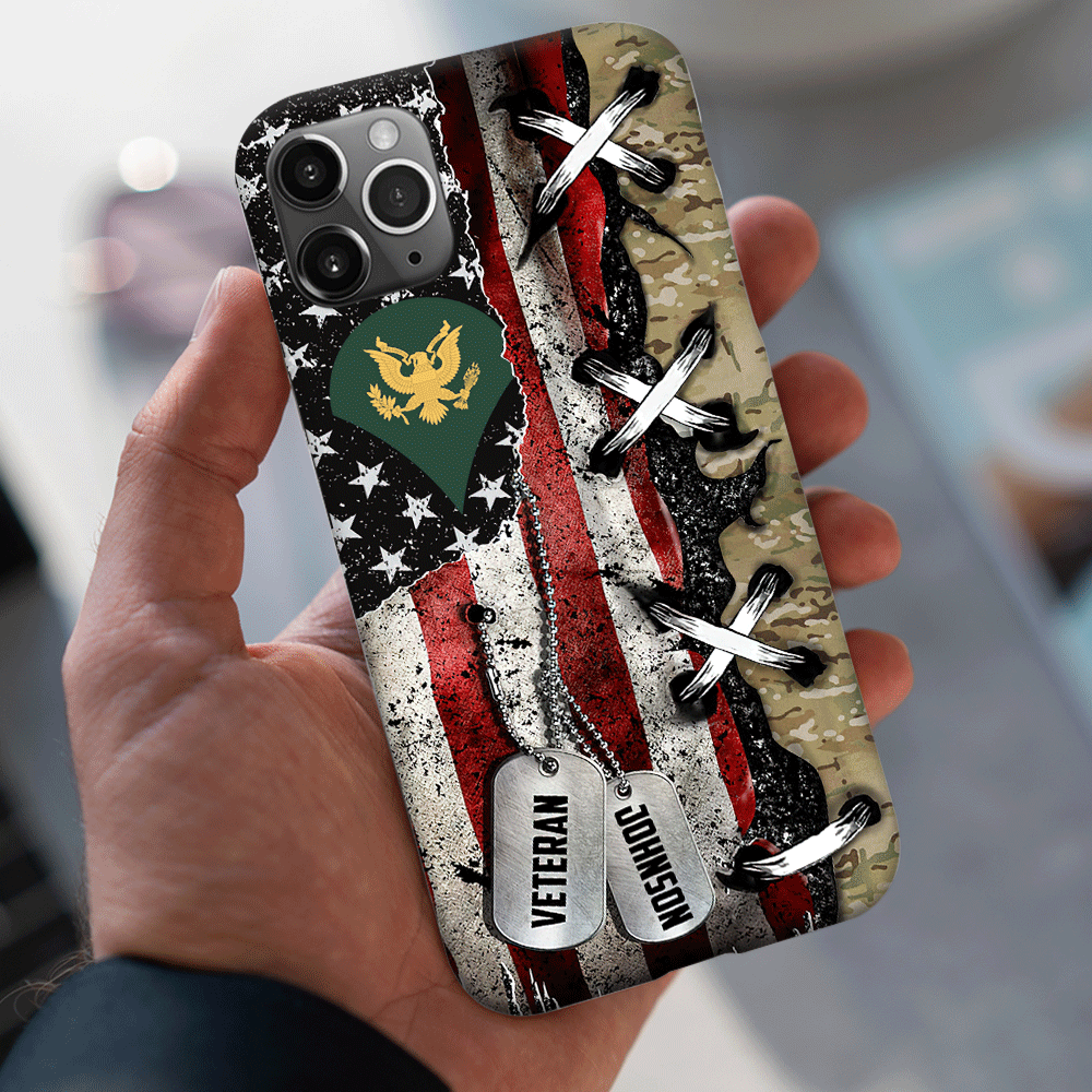 Veteran Custom Phone Case Name and Rank Personalized Gift